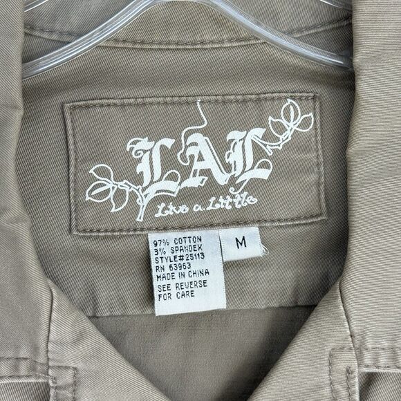 Live a Little LAL Denim Jean Jacket, Women Size M Brown Button Cotton - Picture 5 of 16